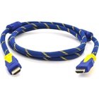 Кабель мультимедійний HDMI M to HDMI M 5.0m V1.4 blue yellow Merlion (YT-HDMI(M)/(M)NY/BL-5.0m) U1085081