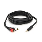 Кабель мультимедійний 3.5mm M to 2xRCA M 5.0m black Voltronic (YT-3.5(M)/2хRCA(M)-5.0PCu) U1096037