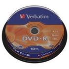 Диск DVD-R Verbatim 4.7Gb 16X CakeBox 10шт (43523) K0000761