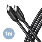 Дата кабель USB-C to USB-C 1.0m v3.2 Gen 1 PD 60W 3A black AXAGON (BUCM3-CM10AB) U1172941
