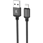 Дата кабель USB 2.0 AM to Lightning 1.0m nylon black Wibrand (WI.DC/CO1B-UL) U1199708