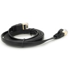 Патч-корд 1.5м UTP cat.7, CU, RJ45, плоский, black Weepda (PCMF-CU7/1.5Bk) U1179892