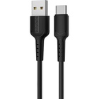 Дата кабель USB 2.0 AM to USB-C 1.0m 2A PVC BX16 black BOROFONE (6957531099475) U1067131