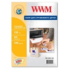 Бумага WWM A4, Glossy, 130г, самоклейка, 100с (SA130G.100) U0423936