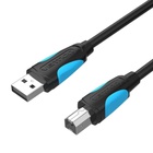 Кабель для принтера USB 2.0 AM/BM 1.5m black Vention (VAS-A16-B150) U1179490