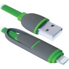 Дата кабель Defender USB10-03BP USB - Micro USB/Lightning, green, 1m (87489) U0248101