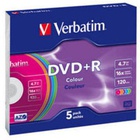 Диск DVD+R Verbatim 4.7Gb 16X SlimBox 5 шт Color (43556) K0004113