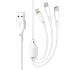 Дата кабель USB 2.0 AM to Lightning + Micro 5P + Type-C 1.0m 2.4A XO (CB-23U3) U1046002