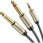 Кабель мультимедійний 3.5mm M to 2x6.35mm M 1.0m gray Ugreen (UGR-10613) U1187043