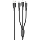 Дата кабель USB 2.0 AM to Lightning+USB-C+Micro 5P 1.0m 2A PVC BX71 black BOROFONE (6974443384543) U1067154