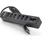 Концентратор VEGGIEG USB 2.0 8-in-1 to 6xUSB 2.0 + SD/TF black/blue (V-C306/19897) U1099477