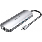 Концентратор Vention USB3.1 Type-C --> HDMI/USB 3.0x2/RJ45/USB-C/SD/TF/TRRS 3.5mm (TOMHB) U0574958