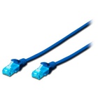 Патч-корд 3м, UTP, cat.5e, AWG 26/7, CCA, PVC, blue DIGITUS (DK-1512-030/B) U0430014
