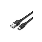 Дата кабель USB 2.0 AM to USB-C 1.5m 3A nylon braided LED black Vention (CTFBG) U1125560