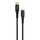 Дата кабель USB Type-C to Lightning 1.0m 3A 22W nylon braided black Vinga (VCPTCL3ANBK) U0463447