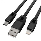Дата кабель Drobak USB 2.0 - Micro USB/Lightning 2А (DR-1622) (Black) 1,0м (219093) U0242578