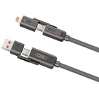 Дата кабель USB 2.0 AM to USB-C + USB 2.0 AM to Lightning 1.0m 60W gray XO (NB275_4-in-1_Gray) U1105111