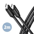 Дата кабель USB-C to USB-C 2.0m v3.2 Gen 1 PD 60W 3A black AXAGON (BUCM3-CM20AB) U1172942