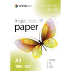 Фотопапір PrintPro A3 (PME190-100) CW 190g/m, matte (PME190100A3_OEM) U1079313