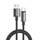 Дата кабель USB 2.0 AM to USB-C 1.0m 3A zinc alloy braided black ColorWay (CW-CBUC098-BK) U1170596