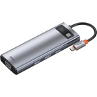Концентратор Baseus USB3.1 Type-C to USB C(PD)100W/HDMI 4K 30Hz/VGA/USB3.2/RJ45/SD+TF,9in1 Grey (CAHUB-CU0G) U0855222