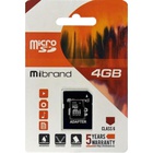 Карта пам'яті Mibrand 4GB mircroSD class 6 (MICDC6/4GB-A) U0922481