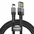 Дата кабель USB 2.0 AM to Lightning 2.0m Cafule grey+black Baseus (CALKLF-HG1) U1063977