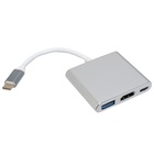 Концентратор Patron USB-C to HDMI + USB 3.0 + USB-C 0.1m black (ADAPT-PN-TYPE-C-HUB) U1111906