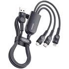 Дата кабель USB 2.0 AM to Lightning + Micro 5P + Type-C 1.2m 66W black Essager (EXCMTL-XJ01) U1106738