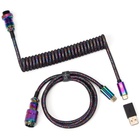 Дата кабель USB 2.0 AM to USB-C 1.08m Premium Coiled Aviator Straight rainbow plated black Keychron (CAB5_KEYCHRON) U1073687