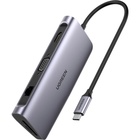 Концентратор Ugreen USB3.0 Type-C to USB 3.0x3/HDMI/VGA/RJ45/SDTF/PD CM179 gray (40873) U0855202