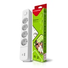 Мережевий фільтр живлення EUROELECTRIC Х4 10А 2м USB, Type-C, Black (EE-104USB/C-2M) U1181344