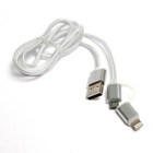Дата кабель PowerPlant Quick Charge 2A 2-в-1 cotton USB 2.0 AM – Lightning/Micro 1м (KD00AS1290) U0206344
