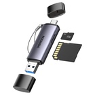 Зчитувач флеш-карт Ugreen USB-C + USB to TF/SD 3.0 CM185 gray (50706) U1139323