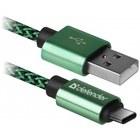 Дата кабель USB 2.0 AM to Type-C 1.0m USB09-03T PRO green Defender (87816) U0419254