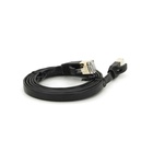 Патч-корд 1м UTP cat.7, CU, RJ45, плоский, black Weepda (PCMF-CU7/1.0Bk) U1179893