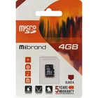 Карта памяти Mibrand 4GB microSDHC class 6 Без адаптера (MICDC6/4GB) U0788687
