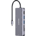 Порт-репликатор Canyon DS-11, 9 in 1 USB-C hub, HDMI, Gigabit Ethernet, Type-C PD/100W (CNS-TDS11) U0778601