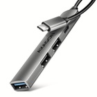 Концентратор AXAGON USB-C to 1xUSB-A 5Gbps + 2xUSB-A 480Mbps + 1xUSB-C 480Mbps 0.12m aluminum (HUE-STC) U1140493