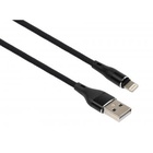 Дата кабель USB 2.0 AM to Lightning 1.0m cylindric nylon back Vinga (VCPDCLCANB1BK) U0369843