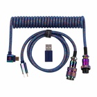 Дата кабель USB-C + USB A to USB-C 1.08m Premium Coiled Aviator blue Keychron (CAB8_KEYCHRON) U1073960