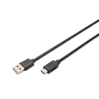 Дата кабель USB 2.0 AM to USB-C 3.0m black Digitus (AK-300148-030-S) U1156608