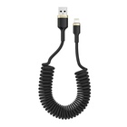 Дата кабель USB 2.0 AM to Lightning 1.0m spiral black ColorWay (CW-CBUL051-BK) U0624087