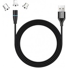 Дата кабель USB 2.0 AM to Lightning + Micro 5P + Type-C 1.0m Magnetic ColorWay (CW-CBUU038-BK) U0505956