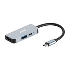 Концентратор 2E USB-C 4-in-1 1xUSB 3.0 + 1xUSB-C PD + HDMI 0.14m gray (2E-W2680) U1175201