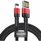 Дата кабель USB 2.0 AM to Lightning 1.0m Cafule Special Edition 2.4A Black-Red Baseus (CALKLF-G91) U0778842