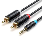 Кабель мультимедійний 3.5mm M to 2xRCA M 2.0m black Vention (BCLBH) U1125506