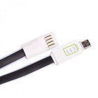 Дата кабель Drobak USB 2.0 - Micro USB 1,2A LED плоский (Black) 1,0м (218762) U0242568
