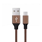Дата кабель USB 2.0 AM to Type-C nylon 1m brown Vinga (VCPDCTCNB21BR) U0311046