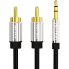 Кабель мультимедійний 3.5mm M to 2xRCA M 1.0m black Vention (BCFBF) U1125505